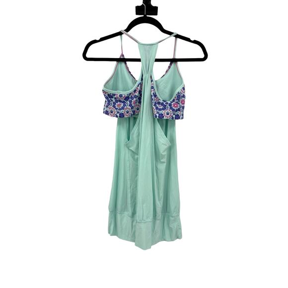 Lululemon Top Womens 10 No Limits Tank Aquamarine Twiggy Printed Racerback - Picture 2 of 4